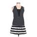 Lululemon Athletica Casual Dress - DropWaist Square Sleeveless: Black Color Block Dresses - Women's Size 10