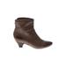 FRYE Ankle Boots: Brown Print Shoes - Women's Size 7 1/2 - Almond Toe