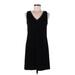 Banana Republic Cocktail Dress - Mini V-Neck Sleeveless: Black Solid Dresses - Women's Size 6