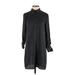 Ann Taylor LOFT Casual Dress - Shirtdress: Black Dresses - Women's Size X-Small