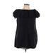 Zara Casual Dress - Mini High Neck Short sleeves: Black Solid Dresses - Women's Size X-Small