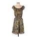 Allen B. by Allen Schwartz Casual Dress Boatneck Short sleeves: Gold Dresses - Women's Size 4