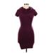 Only Sky Casual Dress - Sweater Dress: Burgundy Marled Dresses - Women's Size Large