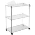 babevy 3 Tiers Kitchen Rolling Utility Cart in Gray | 35.43 H x 29.53 W x 13.78 D in | Wayfair LCX_TCO_PHO_106QYV6M