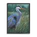 Stupell Industries Heron Landscape Painting Framed On Wood Print Wood in Brown/Green | 14 H x 11 W x 1.5 D in | Wayfair ay-954_fr_11x14