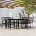 Orren Ellis Patio Dining Set Furniture 3/5/7 Piece Glass in Black | 78.7 W x 39.4 D in | Wayfair CF43F7A2E3E1413CB5CD6A5D6E6D961A