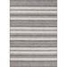 Gray 106 x 94 x 0.4 in Area Rug - Hokku Designs 7’10"X 8’10" Ivory Striped Indoor Outdoor Area Rug Recycled P.E.T. | 106 H x 94 W x 0.4 D in | Wayfair