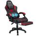 Hoffree Big & Tall Gamer Chair Ergonomic Gaming Chair w/ Extra Wide Massage Lumbar Pillow Faux /Foam Padding in Red/Black | Wayfair WFPOA0413987