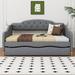 Alcott Hill® Charmon Full Size Vintage Upholstery Daybed w/ Trundle Upholstered/Linen in Gray | 38.6 H x 95.1 W x 79.5 D in | Wayfair