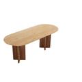 Latitude Run® Modern Simple Solid Wood Oval In Log Color Dining Table Wood in Brown/Gray | 29.5 H x 78.7 W x 31.5 D in | Wayfair