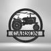 Trinx Personalized Old Tractor Monogram Steel Sign Steel Art Wall Metal Decor Metal in Black | 28.75 H x 29.5 W x 0.5 D in | Wayfair