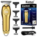 Kemei-Tondeuse à cheveux professionnelle sans fil pour hommes tondeuse dorée machine de coupe de