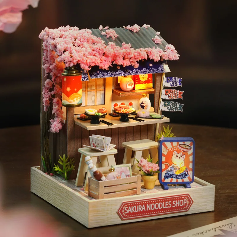 Mini maison de poupée Miniature, Kit de petite maison à monter soi-même, jouets de salle de fabrication, décorations de chambre à coucher avec meubles, maisons de poupée artisanales en bois