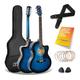 3RD AVENUE STX10ECABBPK Electro-Acoustic Guitar Pack - Blueburst, Blue,Black
