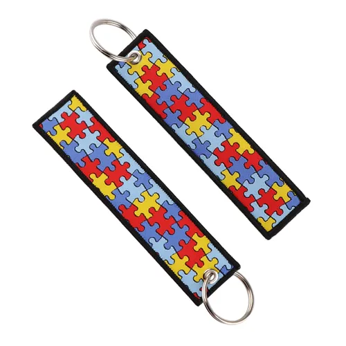 Autismus Bewusstsein Puzzle Stickerei Schlüssel anhänger Schlüssel anhänger Schlüssel anhänger
