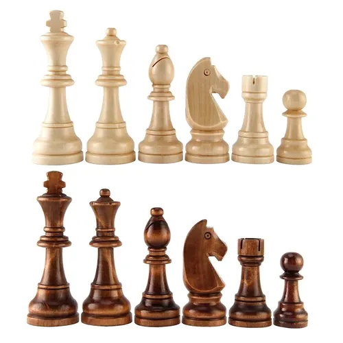 32 stücke Holz schachfiguren komplett Schachfiguren internat ionales Worts chach set Schachfigur