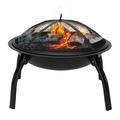 Inq Boutique 22 Iron Fire Pit Bowl Outdoor Backyard Patio Garden Burning Heater Black