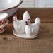 Hen and Rooster Salt and Pepper Shakers with Egg Plate - 2''W x 3''D x 3.25''H