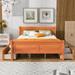 Oak Solid Wood Platform Bed, 4 Drawers, Streamlined Design