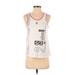 Adidas Active Tank Top: White Print Activewear - Women's Size Small