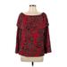 MSK Long Sleeve Blouse: Red Tops - Women's Size Large