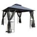 KEHOMY 10x10 Outdoor Patio Gazebo Canopy Tent With Ventilated Double Roof And Mosquito net(Detachable Mesh Screen On All Sides) Suitable for Lawn Garden Backyard and Deck Gray Top