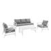 Afuera Living Contemporary 4 Piece Outdoor Sofa Set in Gray Finish