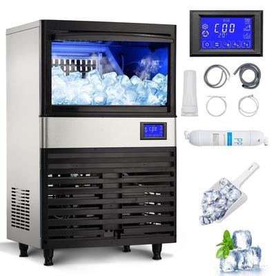 Commercial Ice Maker Machine 110lbs/24h with 27lbs Storage Bin