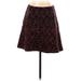 Ann Taylor Casual Mini Skirt Mini: Burgundy Tweed Bottoms - Women's Size 4 Petite