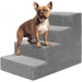Reyox Dog Stairs for Small Dogs 4-Step Dog Stairs for High Beds and Couch Non-Slip Folding Pet Steps for Small Dogs and Cats Gray