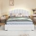 Teddy Fleece Upholstered Queen Size Bed Frame w/ Drawers & Nightstand