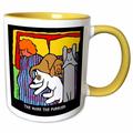 Dog Bed Cartoon Dogs Dogs Dog Funny Dogs Puppies. Pets Funny Pets Animals 15oz Two-Tone Yellow Mug mug-36691-13