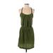 Eight Sixty Casual Dress - Mini Scoop Neck Sleeveless: Green Solid Dresses - Women's Size Small