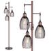 3 x 800LM LED Edison Bulbs Included, Farmhouse Industrial Floor Lamp Standing Lamp with Elegant Teardrop Cage Head Tall Lamp