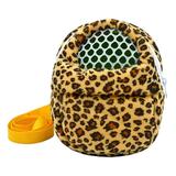 Huanledash Hamster Carrier Bag Stylish Leopard Print Hamster Carrier Comfortable Breathable Travel Pet Bag for Small Pets