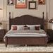 Walnut Full Retro-Style Wood Platform Bed: Wooden Slat Support