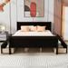 Espresso Queen Solid Wood Platform Bed: 4 Drawers, Streamlined Design