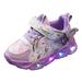 2DXuixsh Girls Tennis Shoes with Lights Spring Autumn Leather Casual Sportwear Comfortable Non-Slip Cartoon Light up By Steps Baby Shoes Sports Shoes Purple Size 23