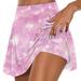 DondPO Mini Dress Casual Dresses Womens Casual Prints Tennis Skirt Yoga Sport Active Skirt Shorts Skirt Womens Skirts Womens Dresses Pink Dress XL
