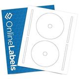 4.65 Inch Full-Face CD/DVD Labels & Spine Label - Inkjet/Laser Printer - Online Labels (100 Sheet Pack)