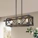 Modern Farmhouse 3-Light Linear Chandelier Industrial Rustic Wood Island Lights - L23.5 xW10 xH10