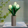 Tulips Lamp Lights Desk Lamp Led Simulation Tulips Night With Vase Table Lamp Ornaments For Home Living Room Desktop Decor For Home Decor Blue