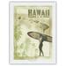 Hawaiian Surfer - Hawaii Paradise of the Pacific - Vintage Travel Poster by Wade Koniakowsky - Japanese Unryu Rice Paper Art Print 24 x 32 in