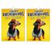 2pcs Dachshund Calendar 2024 Monthly Wall Calender Dachshund 2024 Calendar 2024 Wall Calendar Cool Puppy Wall Calendar 2024 Funny Animal Calendar Full Page Thick & Sturdy for Organizing & Planning
