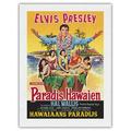 Paradise Hawaiian Style (Paradis Hawaien) - Starring Elvis Presley - Vintage Film Movie Poster c.1966 - Japanese Unryu Rice Paper Art Print 24 x 32 in