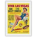 Viva Las Vegas (Meet Me in Las Vegas) - starring Dan Dailey Cyd Charisse - Vintage Film Movie Poster c.1956 - Japanese Unryu Rice Paper Art Print 24 x 32 in