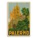 Palermo Sicily Italy - Duomo (Cathedral) - Vintage Travel Poster by Attilio Ravaglia c.1930s - 8 x 12 inch Vintage Wood Art Sign