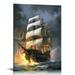 EastSmooth Art Posters Pirate Ship Sailing Poster Aesthetic Posters Wall Art Paintings Canvas Wall Decor Home Decor Living Room Decor Aesthetic Prints