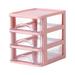 JeashCHAT Compact Plastic Desktop Organizer Unit with 3 Drawers Mini Organizer Box Storage Container Case for Bedroom Bathroom Counter Home Office Pink