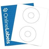 4.5 Inch CD/DVD Labels - Inkjet/Laser Printer - Online Labels (100 Sheet Pack)